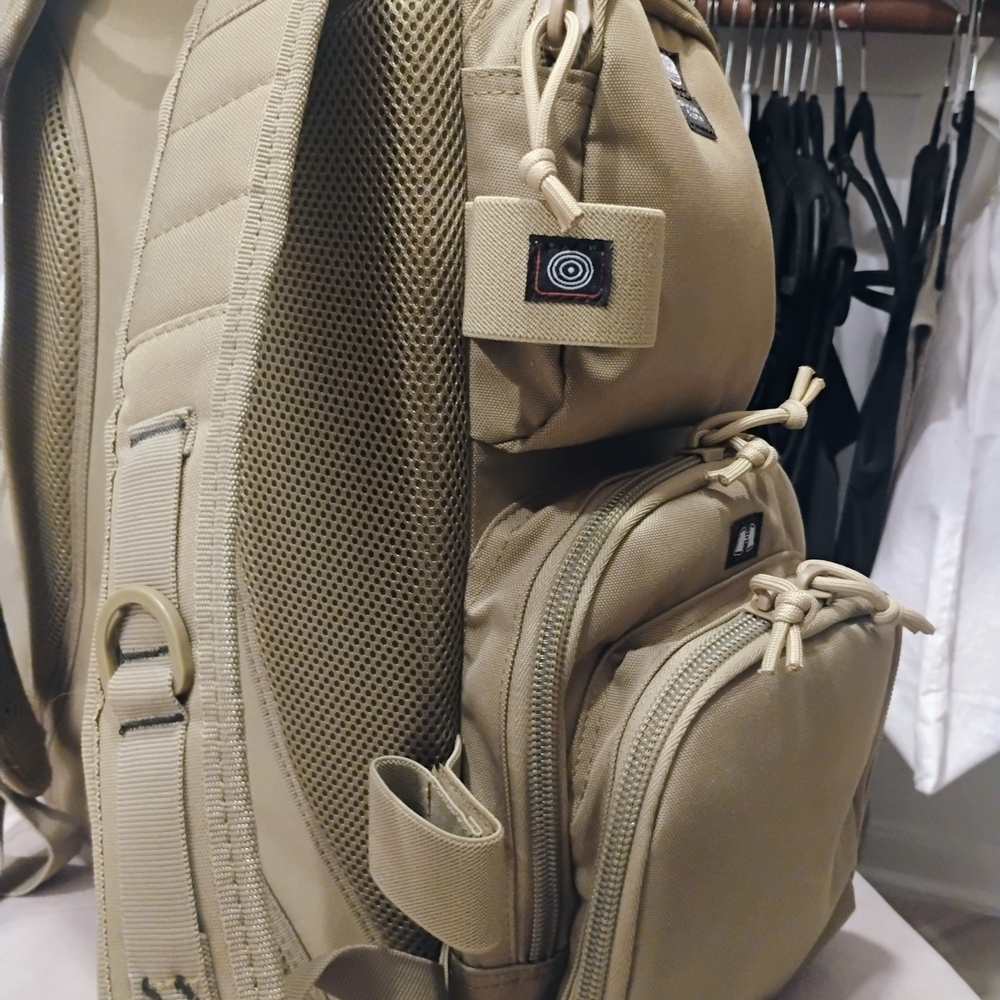 Rugged Tan Backpack With Embroidered Patch - image 6